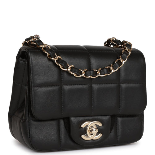 chanel black mini square flap