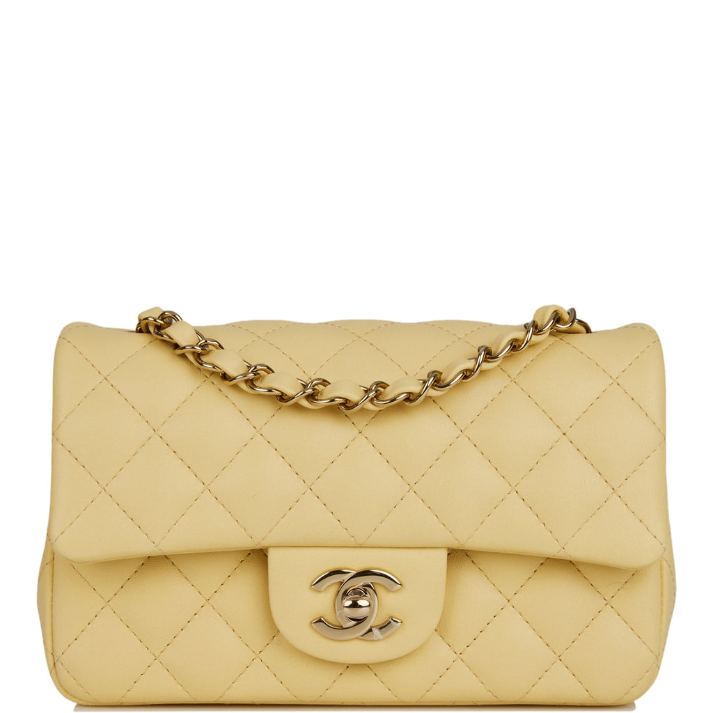 Chanel  Small Classic Flap Bag  Yellow Caviar CGHW  Excellent  Bagista