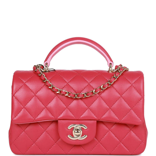 Chanel Mini Top Handle Pink - Designer WishBags