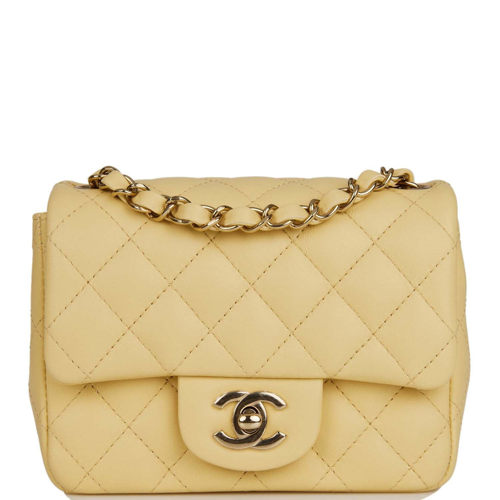 Chanel Yellow Lambskin Square Mini Classic Flap Light Gold Hardware –  Madison Avenue Couture