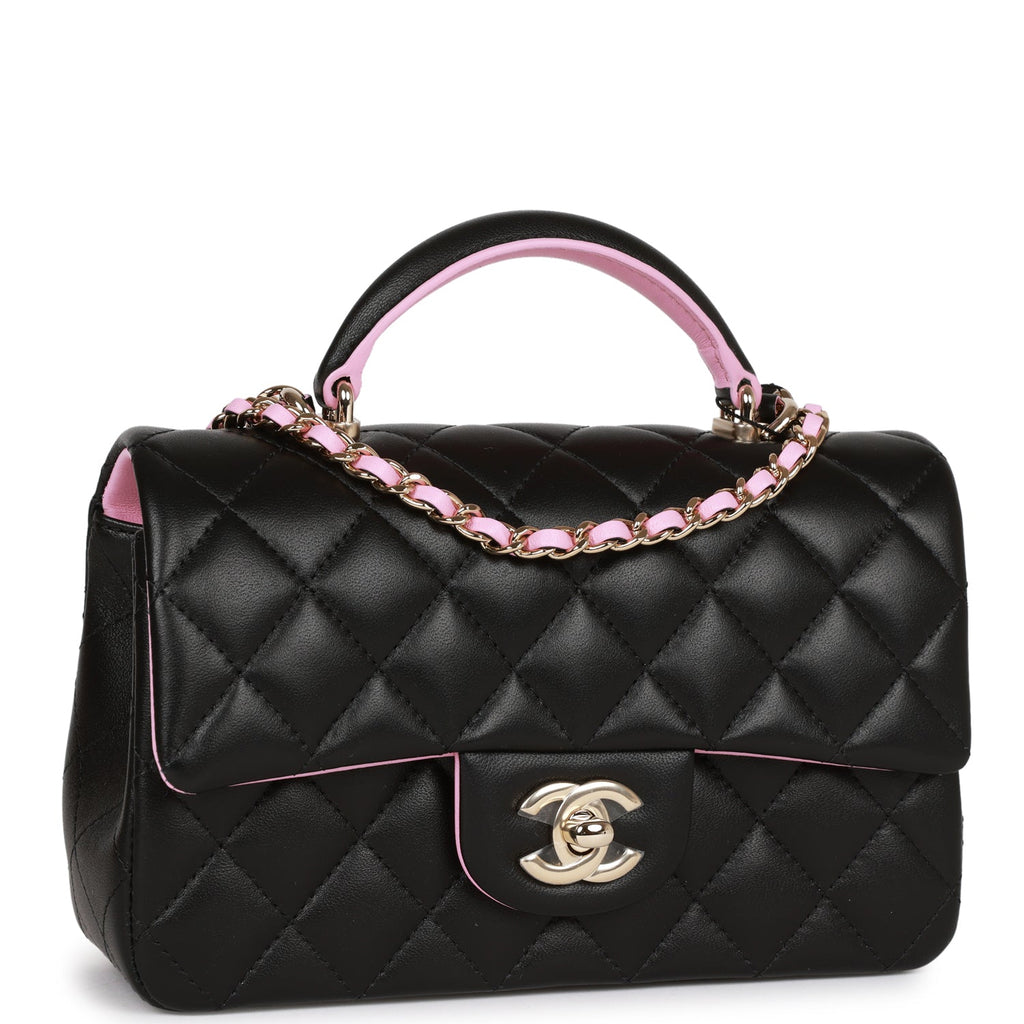 Chanel Boy Top Handle Quilted Calfskin Goldtone Chain Medium Black in  Calfskin with Antique Goldtone  US