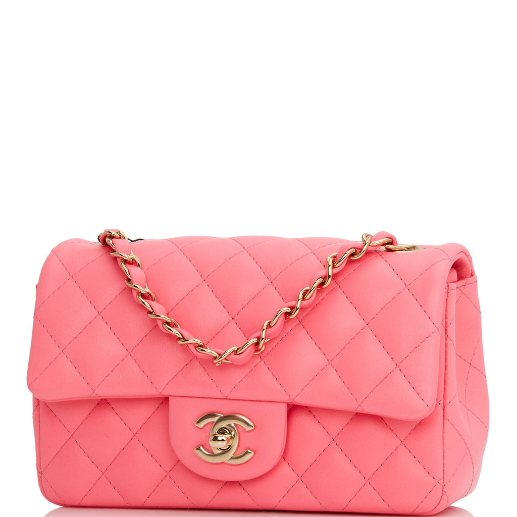 CHANEL Caviar Quilted Mini Square Flap Pink 64221  FASHIONPHILE