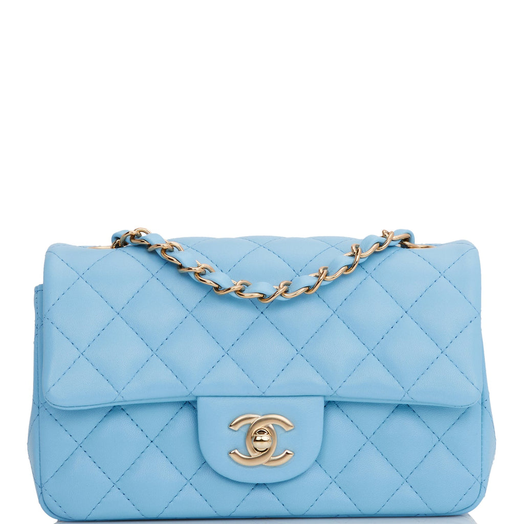 Chanel Light Blue Quilted Lambskin Mini Square Classic Flap Pale Gold  Hardware 2022 Available For Immediate Sale At Sothebys