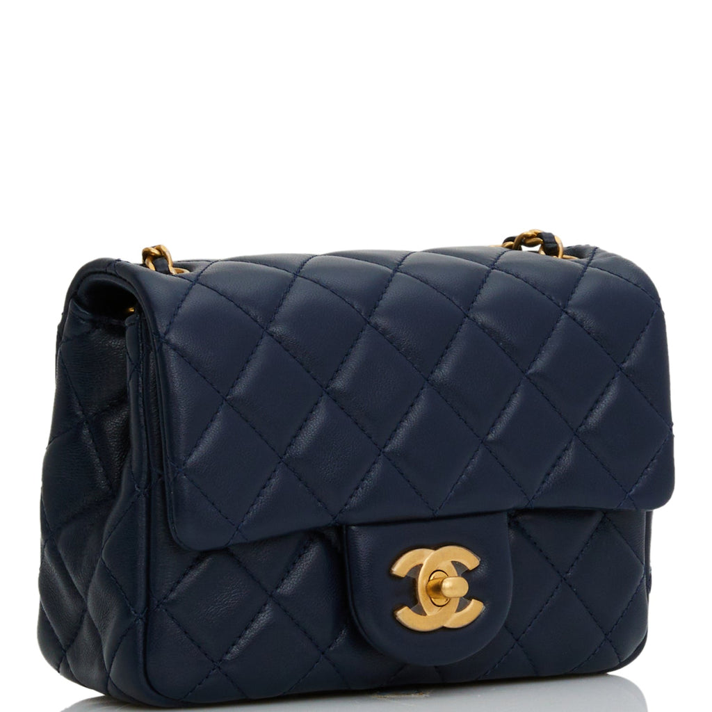 Chanel Peach Pearl Crush Rectangular Mini Classic Flap Bag Antique Gold  Hardware  Madison Avenue Couture