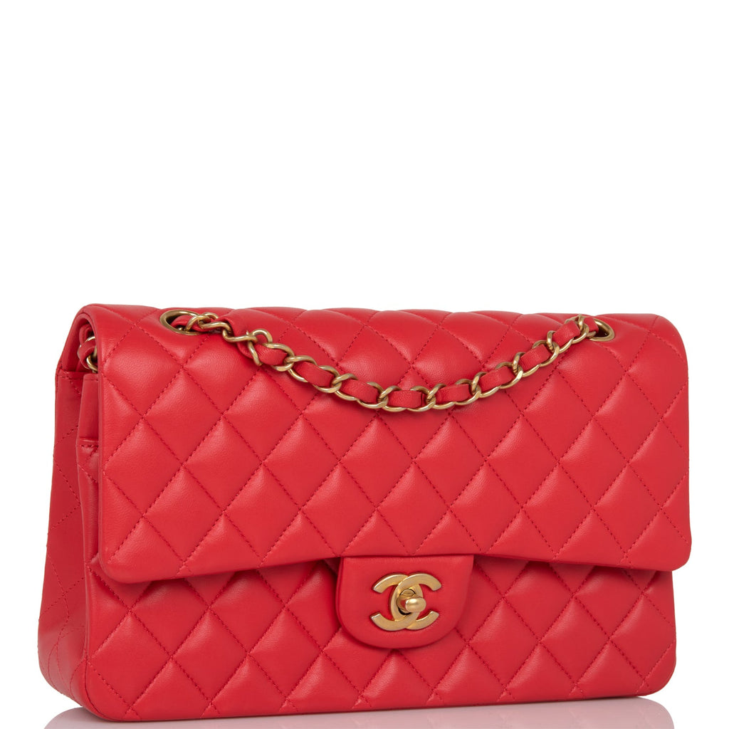 What Goes Around Comes Around Chanel Red Lambskin Rectangular Flap Mini Bag