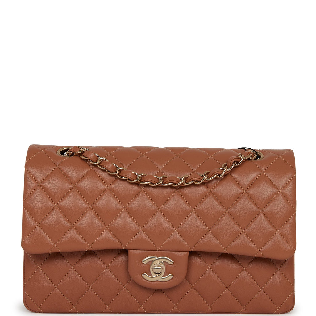 Chanel Caramel Quilted Lambskin Medium Classic Double Flap Bag