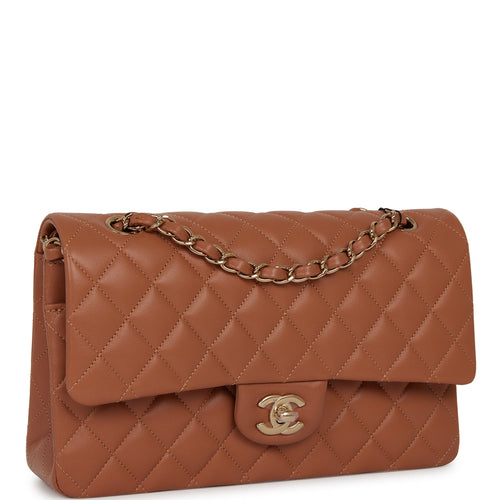 Chanel Caramel Quilted Lambskin Medium Classic Double Flap Bag