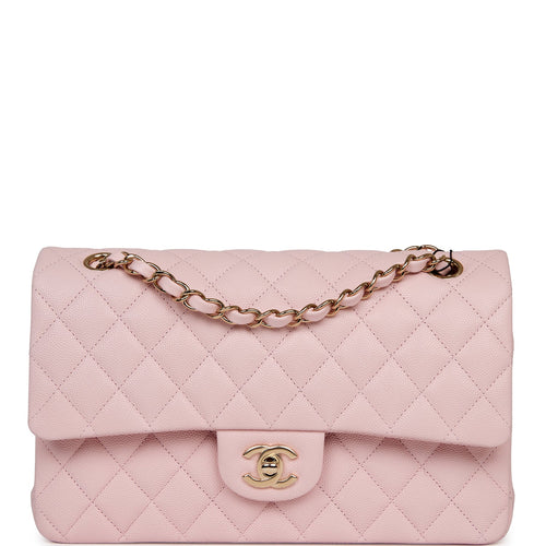 Chanel Pink Iridescent Quilted Lambskin Medium Classic Double Flap –  Madison Avenue Couture