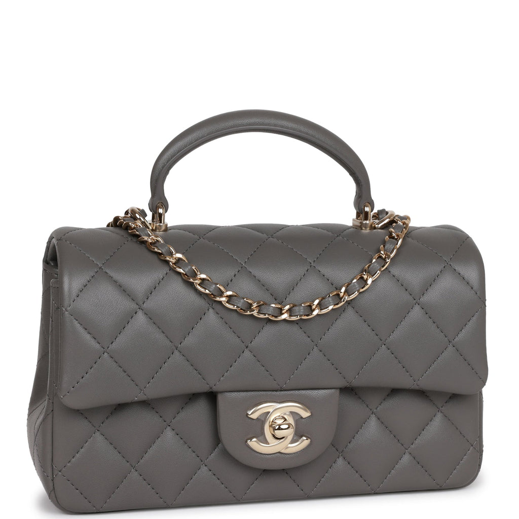 Chanel Mini Flap Bag With Top Handle Lion Charm