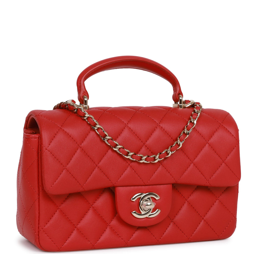 Mua Túi Xách Chanel Flap Bag With Top Handle Grained Calfskin  GoldTone  Metal Red Màu Đỏ  Chanel  Mua tại Vua Hàng Hiệu h030804