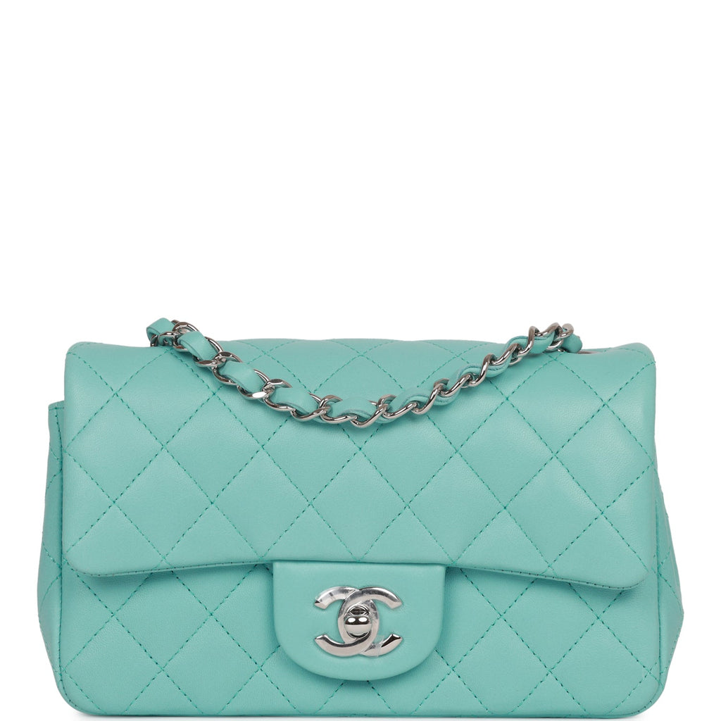 Chanel Neon Blue Quilted Lambskin Mini Rectangular Classic Single Flap Bag  Silver Hardware, 2021 Available For Immediate Sale At Sotheby's