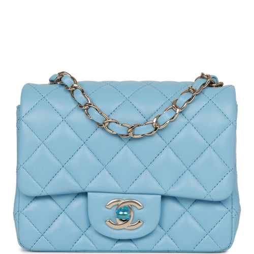 Chanel Mini Flap Lambskin Bag Blue - NOBLEMARS