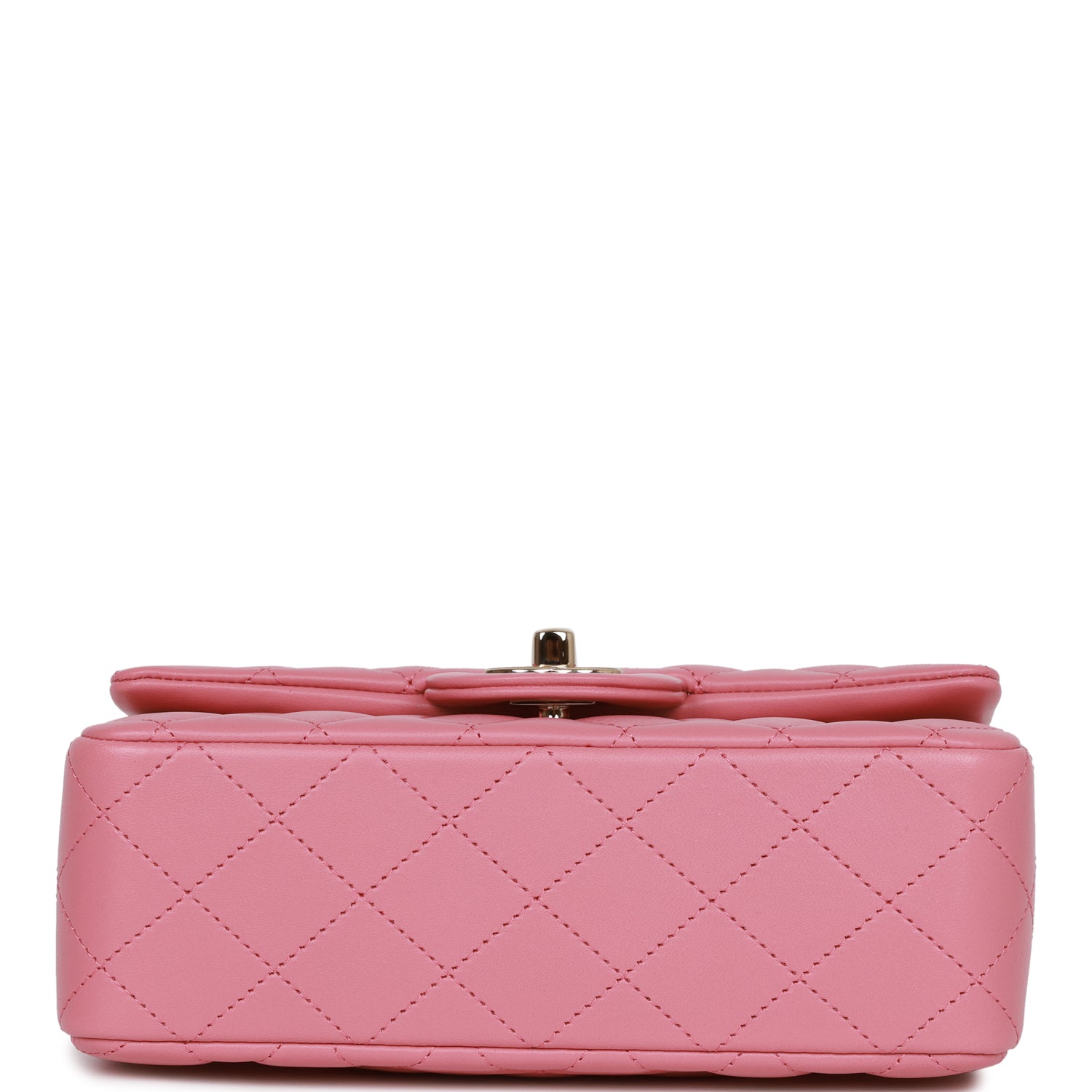 Chanel Dark Pink Quilted Lambskin Rectangular Mini Flap Bag Top Handle ...