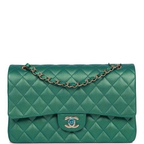 Chanel Green Caviar Medium Classic Double Flap Bag Light Gold Hardware –  Madison Avenue Couture