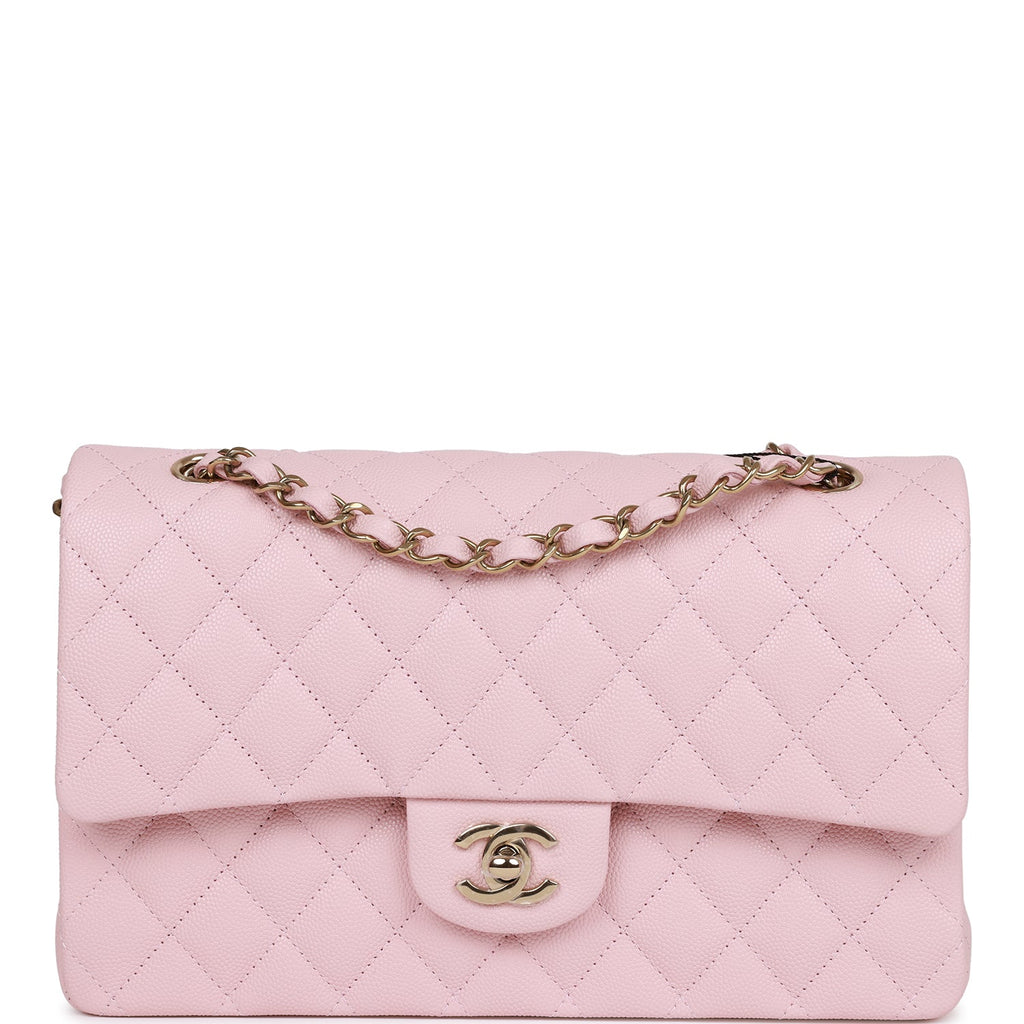 Chanel 22C Pink Tweed and Black Leather Small Flap Bag  I MISS YOU VINTAGE