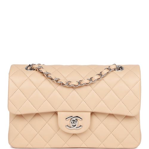 Chanel Sac Class Rabat Caviar Double Flap Silver Hardware (off white)  *Authentic*