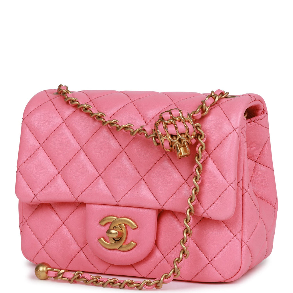 CHANEL Lambskin Quilted Mini CC Pearl Crush Flap Pink 511953  FASHIONPHILE