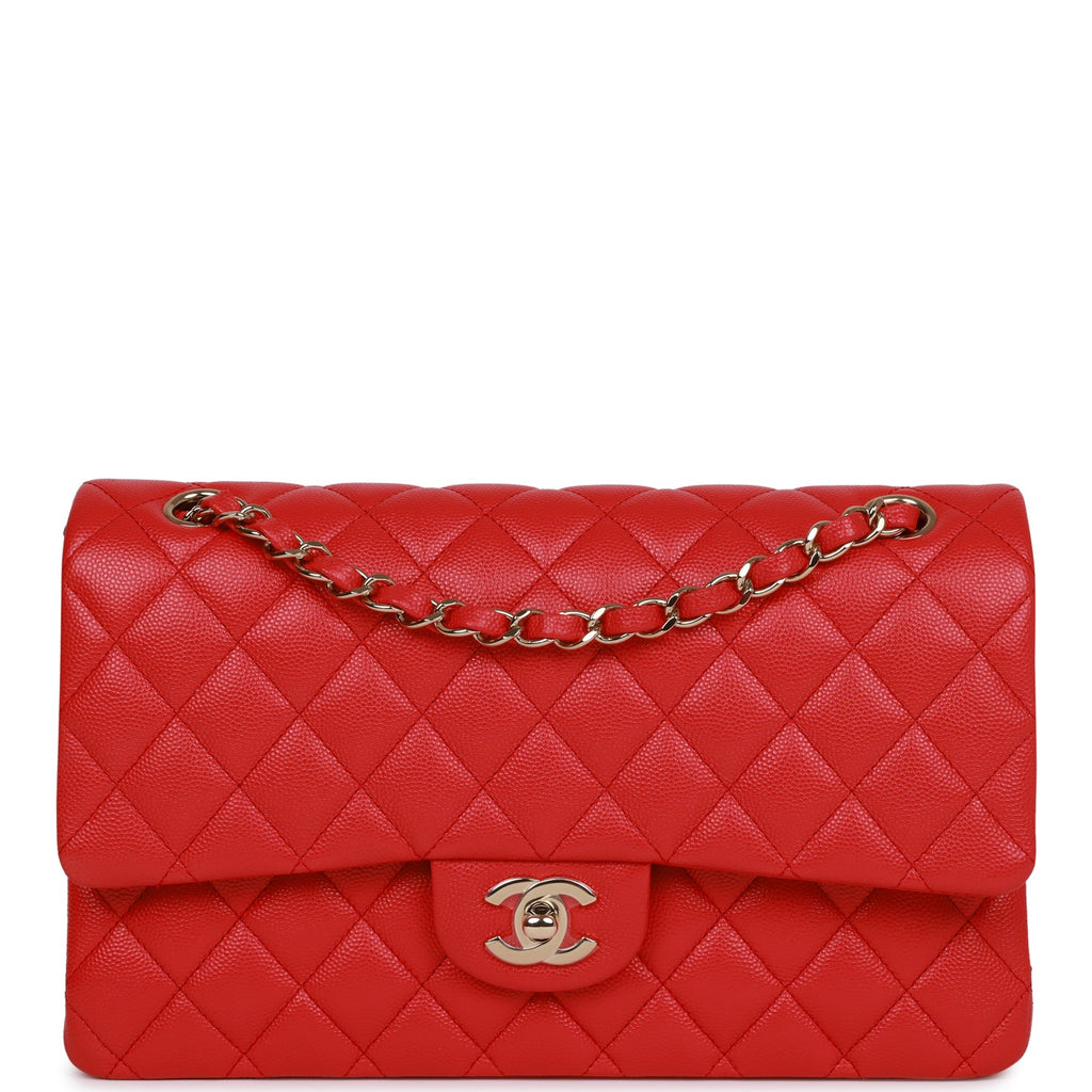 Chanel Red Quilted Caviar Medium Double Flap Bag Silver Hardware – Madison  Avenue Couture