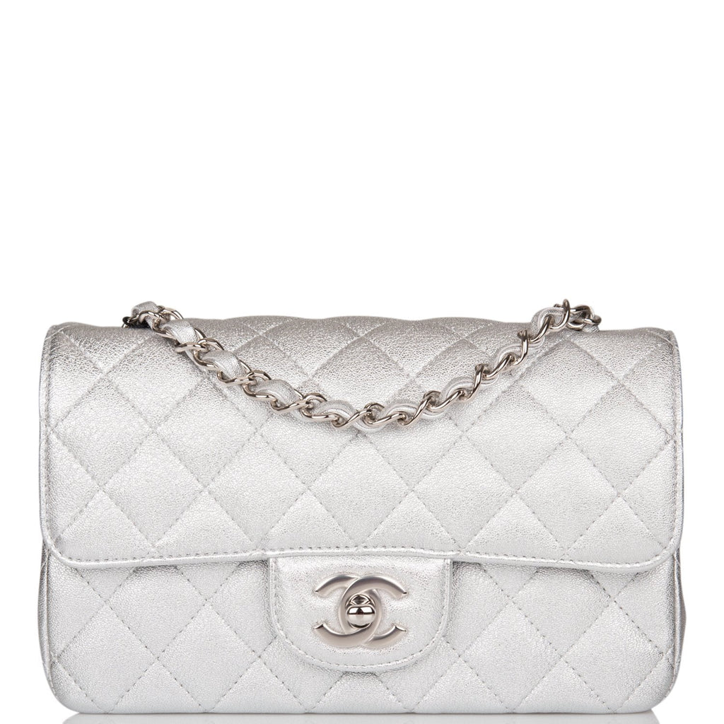 Chanel Small Classic Flap Quilted Bag In Silver — UFO No More