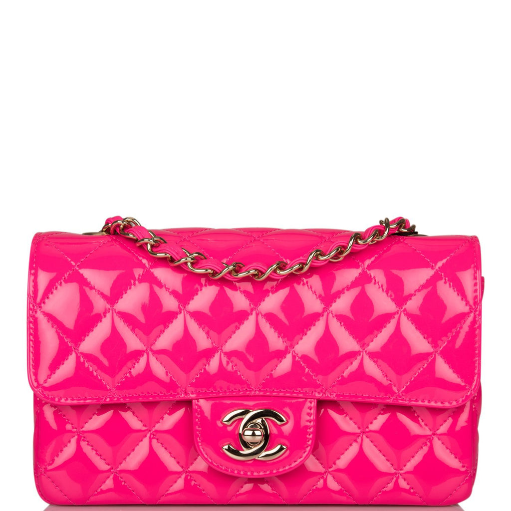 Chanel Pink Quilted Patent Rectangular Mini Classic Flap Bag – Madison  Avenue Couture