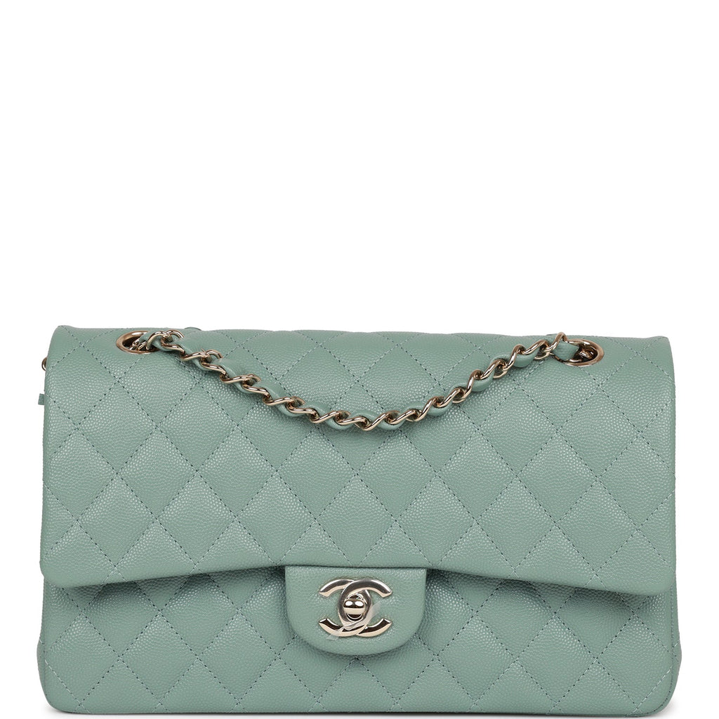 Chanel 21K My Perfect Mini Flap Bag Caviar Iridescent Pastel Green GHW