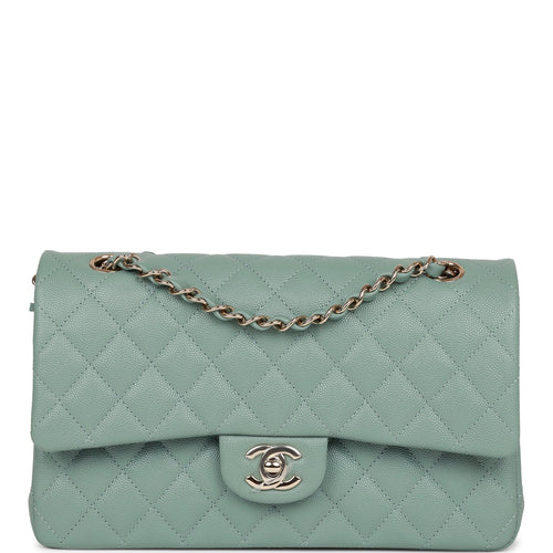 Chanel Multicolor Flap Bag Tweed Green Chain at 1stDibs