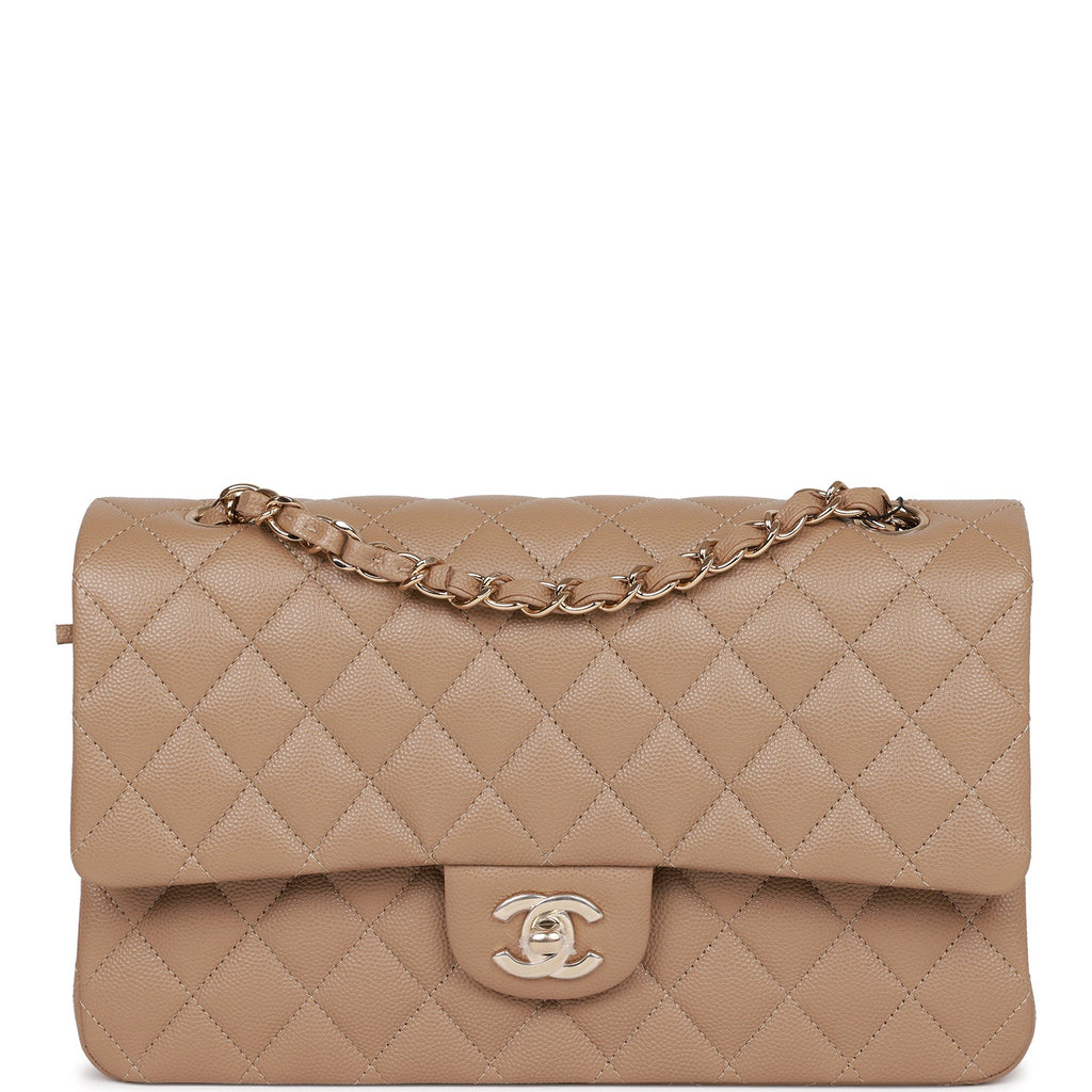 Chanel Dark Beige Caviar Medium Double Flap Bag Light Gold Hardware –  Madison Avenue Couture