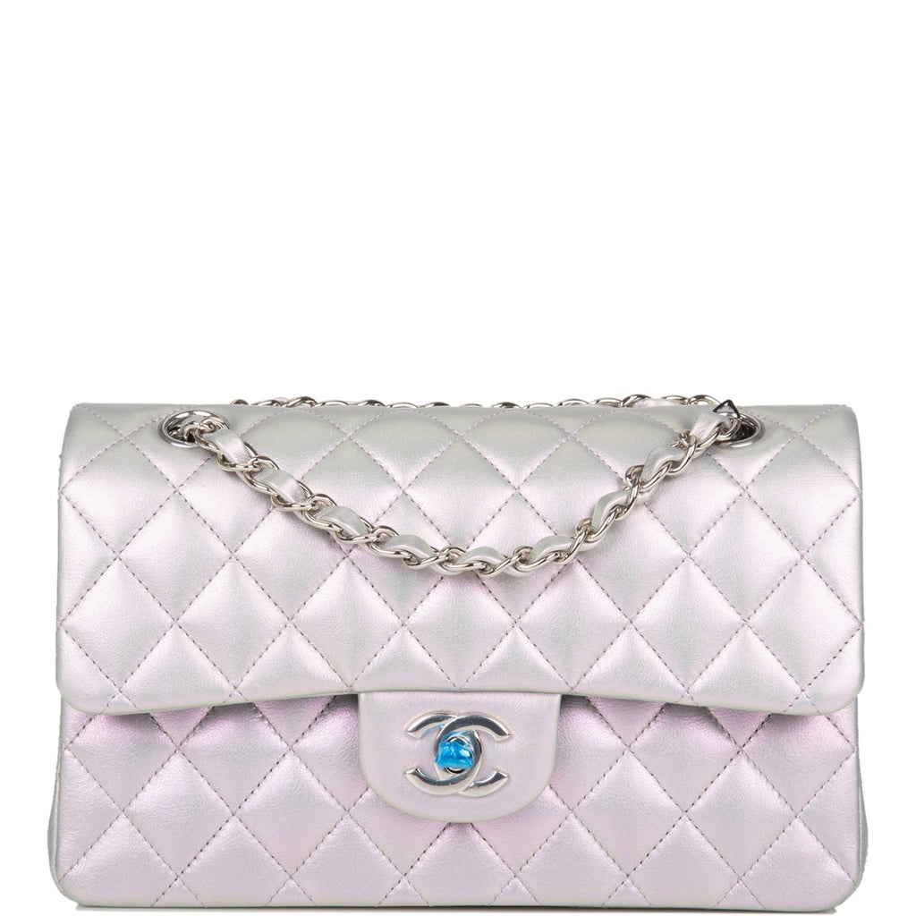 CHANEL FLAP BAG SMALL PINK IRIDESCENT CALFSKIN  BJ Luxury