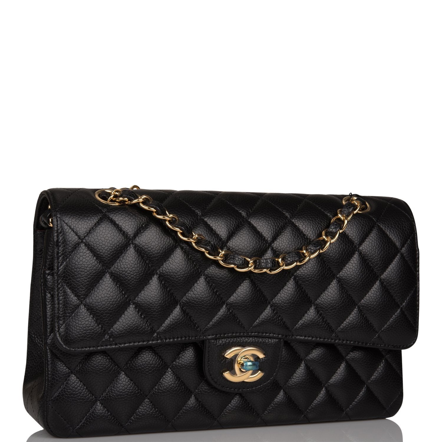 Chanel Black Quilted Caviar Medium Classic Double Flap Bag – Madison ...