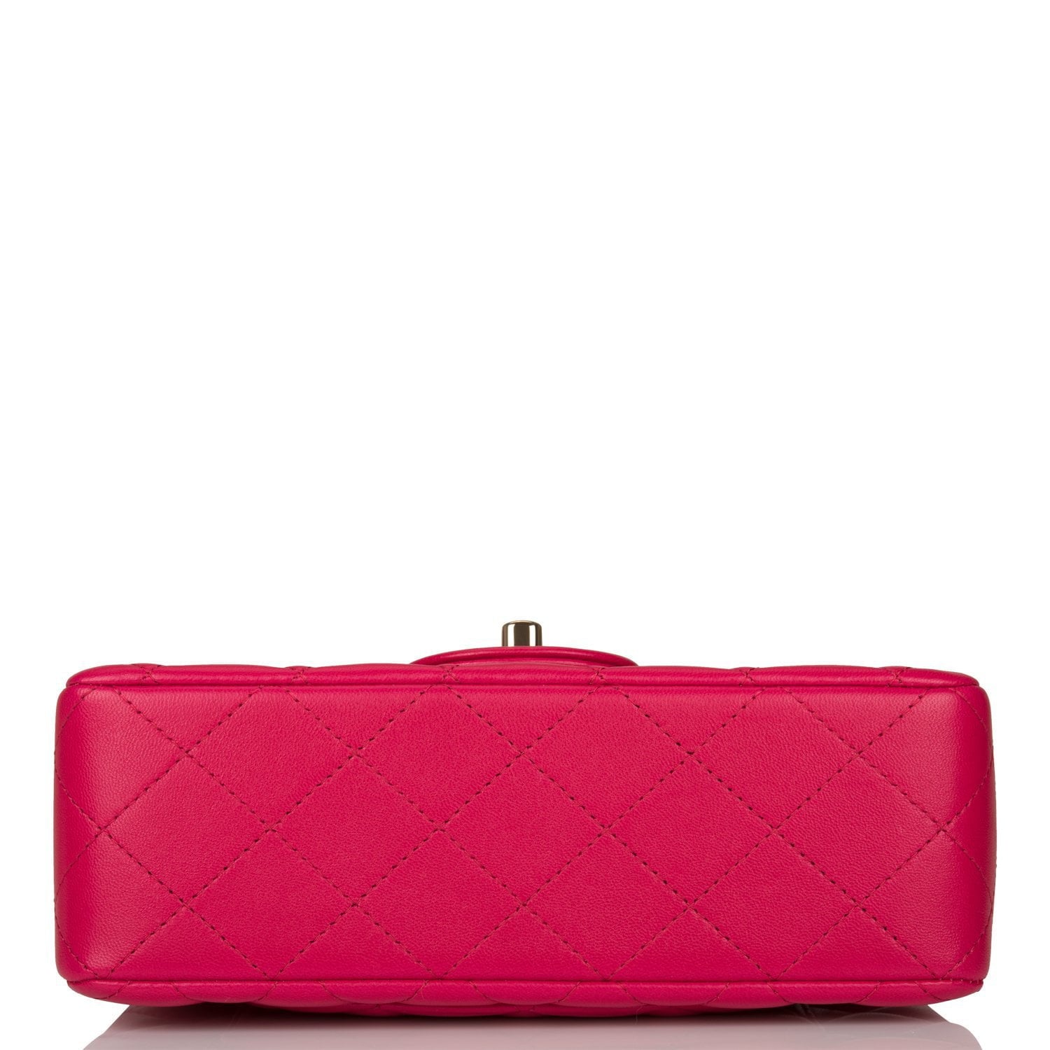 Chanel Dark Pink Quilted Lambskin Rectangular Mini Flap Bag Top Handle ...