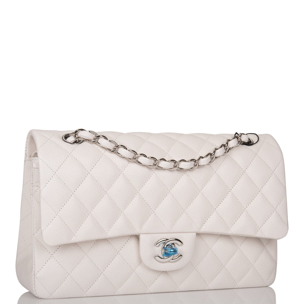 Chanel White Quilted Caviar Medium Classic Double Flap Gold Hardware 2021  Available For Immediate Sale At Sothebys