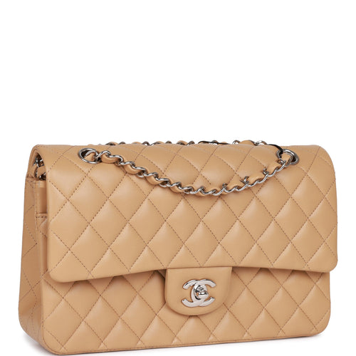 Chanel Beige Quilted Lambskin Leather Jumbo Classic Double Flap