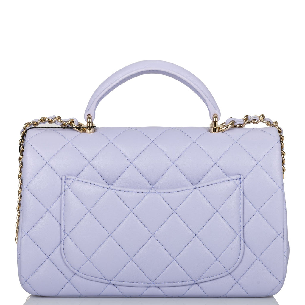 Chanel Light Purple Lambskin Rectangular Mini Flap Top Handle Light ...