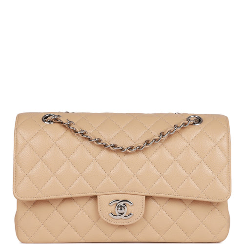 Chanel Classic Medium Double Flap, 22A Dark Beige Caviar Leather with Gold  Hardware, Preowned in Box WA001