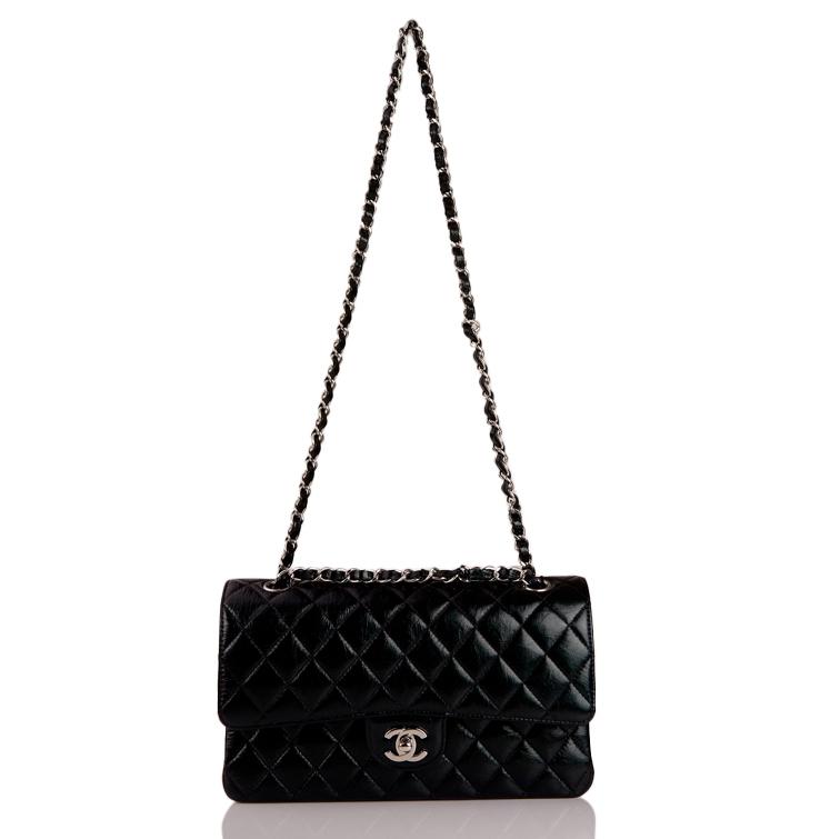 Chanel Classic Vintage Lambskin Mini Flap Bag Black