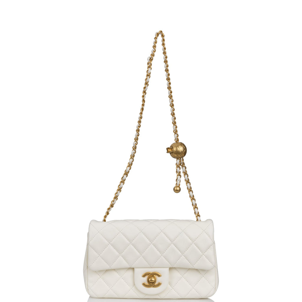 Chanel Pearl Crush Mini Square Flap Leather Bag