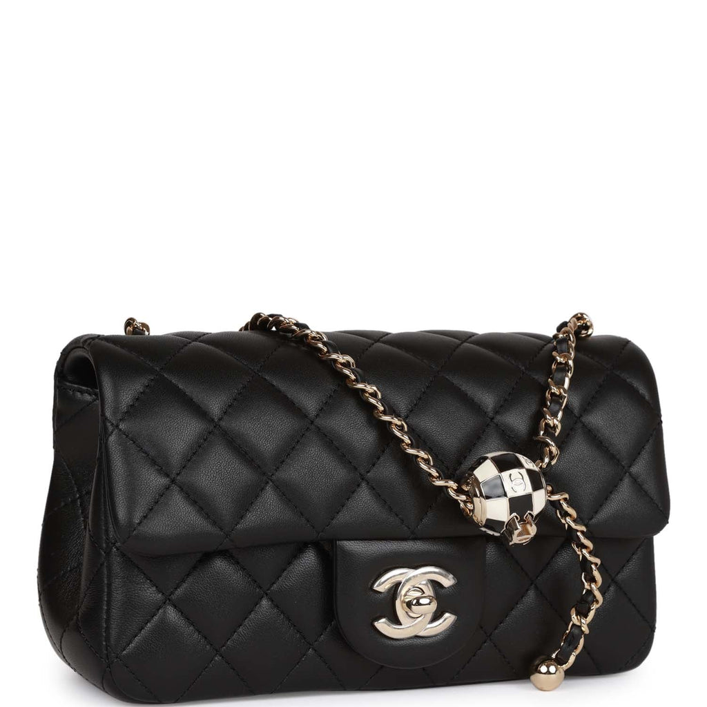 Chanel Quilted Pearl Crush Mini Rectangular Rose Beige Lambskin   ＬＯＶＥＬＯＴＳＬＵＸＵＲＹ