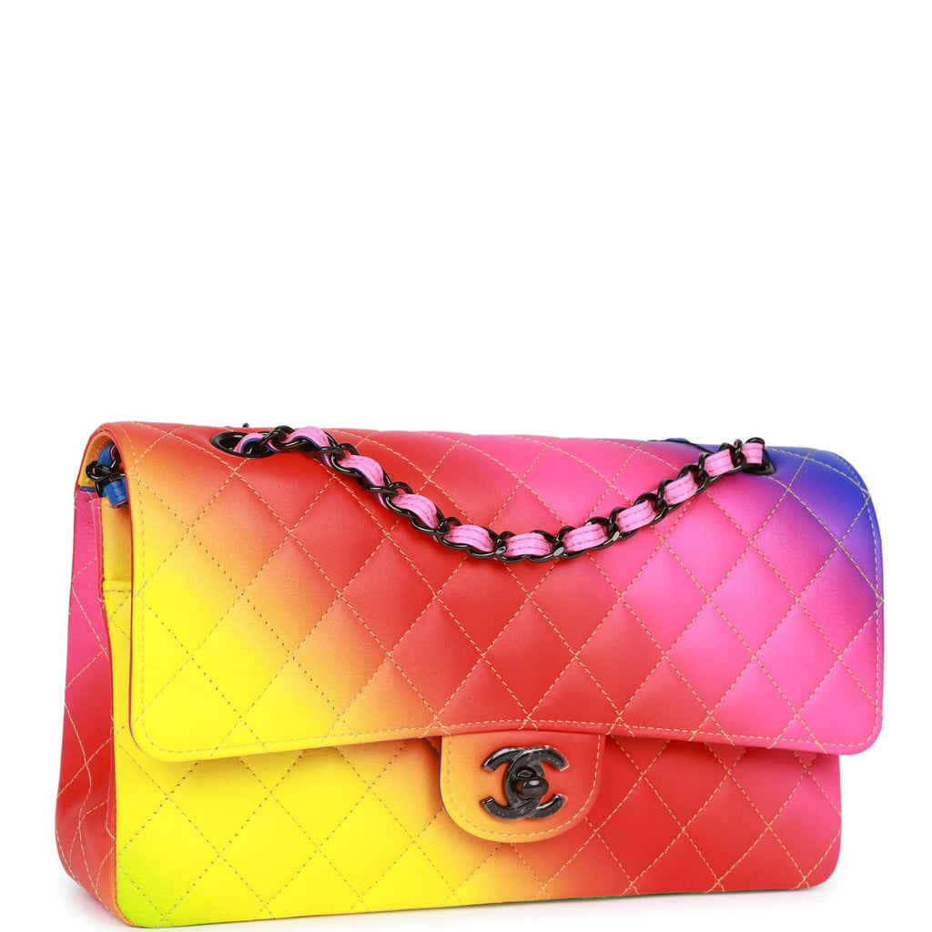 CHANEL Mini Reissue 255 Flap Rainbow Metallic Quilted Shoulder Bag Mu