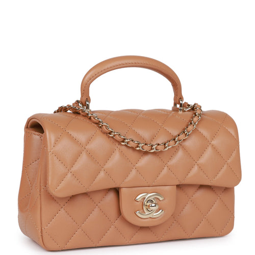 Chanel Rectangular Flap with Top Handle (Lamb Skin), Luxury, Bags & Wallets  on Carousell