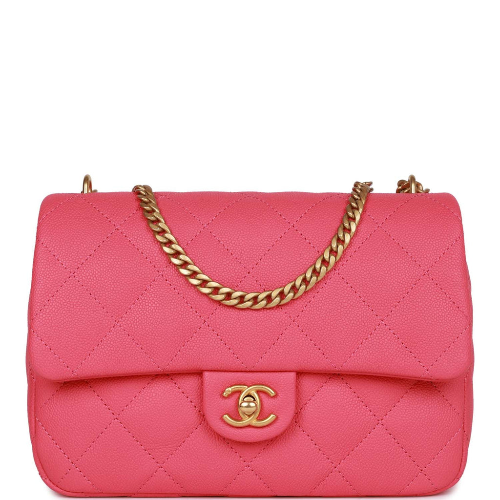 Chanel Medium Sweetheart Crush Flap Bag Pink Caviar Antique Gold Hardware