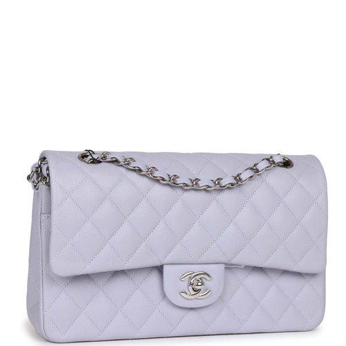 Chanel Classic 2.55 Medium Double Flap Bag in Pale Pink Caviar with Shiny  Silver Hardware - SOLD