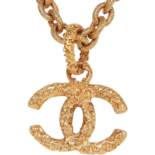 Pre-Owned Chanel Crystal Necklace - Vintage CC Logo Gold Choker