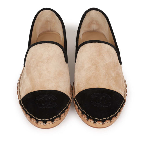 Chanel CC Black Suede and Leather Ballet Flats 39 – Madison Avenue Couture
