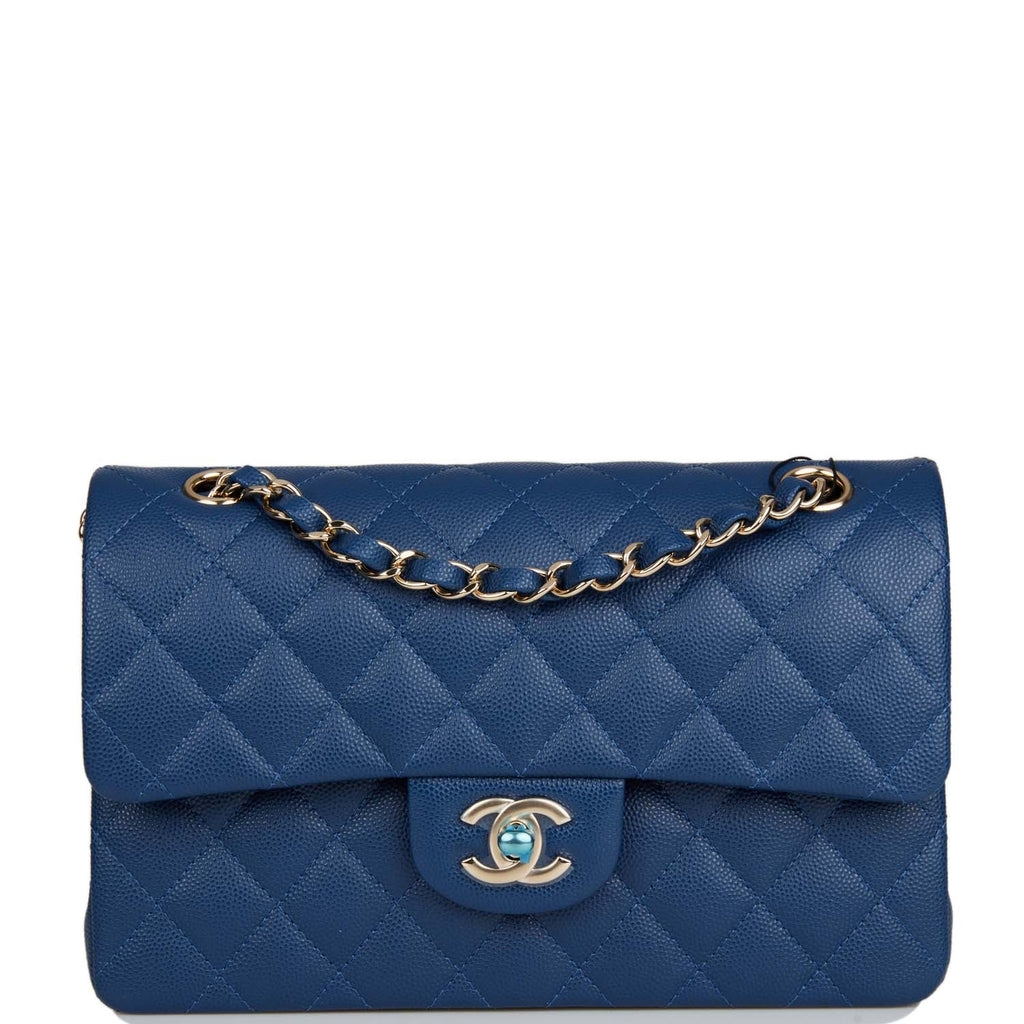 Chanel Caviar Quilted Small Classic Double Flap Grey  STYLISHTOP