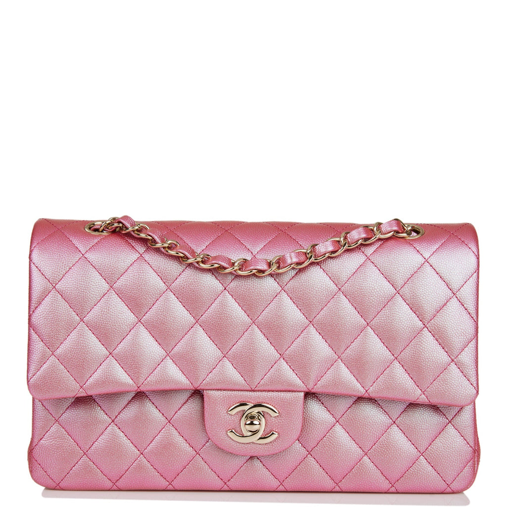 CHANEL SMALL FLAP IN IRIDESCENT PINK  One year review  YouTube