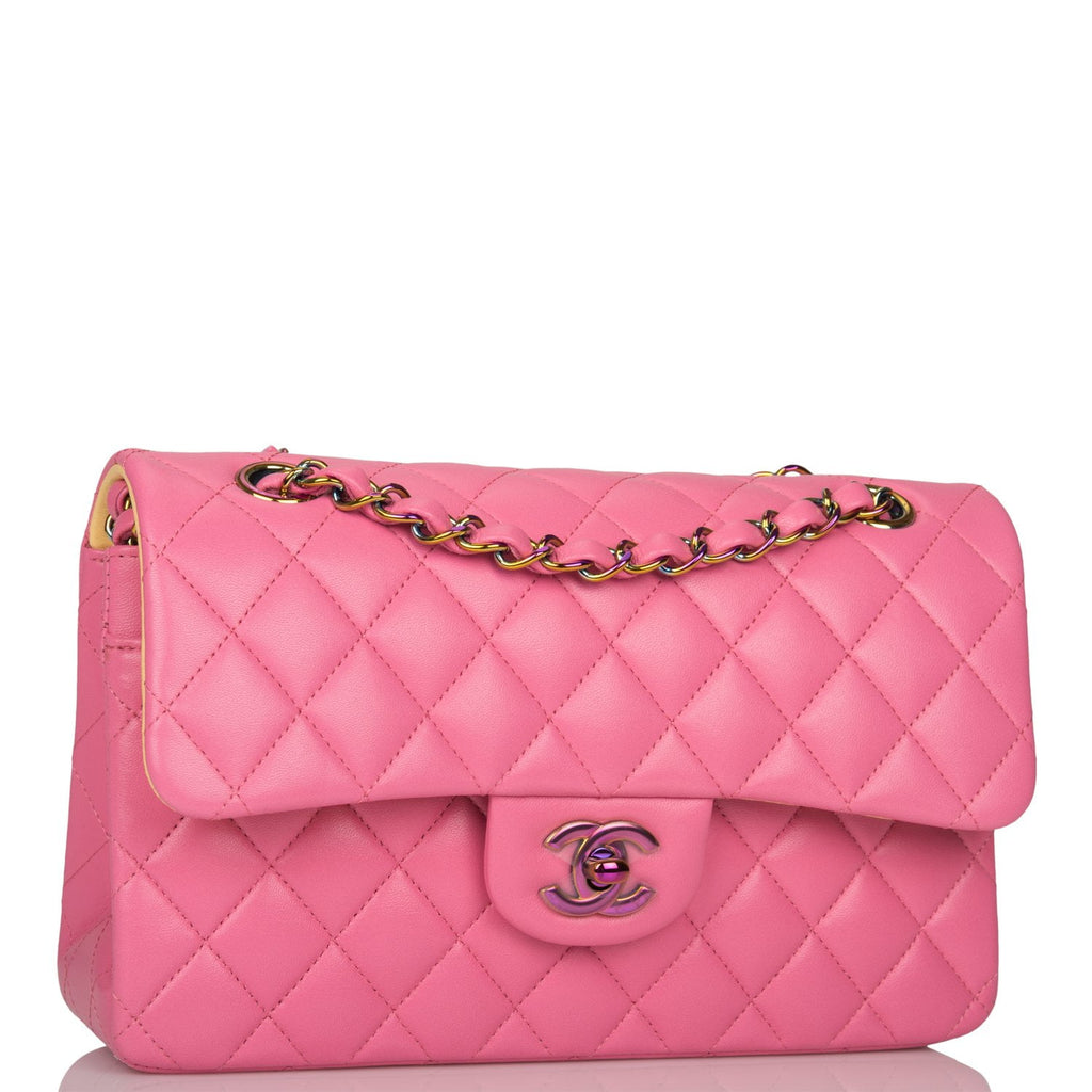 Chanel Pink Quilted Lambskin Small Classic Double Flap Bag – Madison Avenue  Couture