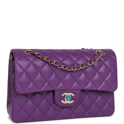 Chanel White Quilted Caviar Small Classic Double Flap Bag