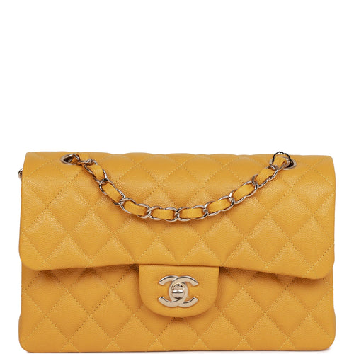 Chanel Caviar Small Classic Flap Yellow  THE PURSE AFFAIR