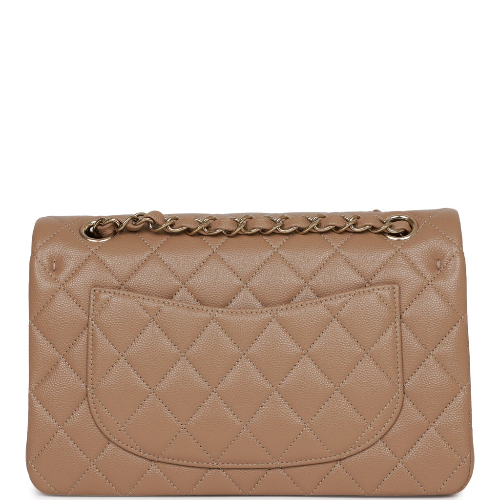 Chanel Dark Beige Caviar Small Classic Double Flap Light Gold Hardware –  Madison Avenue Couture