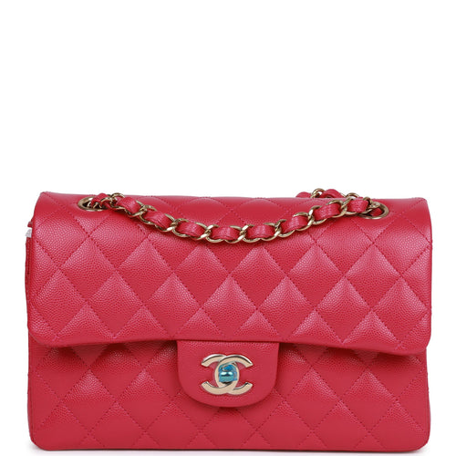 Chanel Coco Luxe Medium Flap Lambskin Shoulder Bag Red